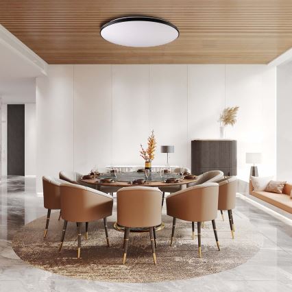 Iluminação de teto LED com regulação KERN LED/80W/230V 3000-6000K diâmetro 80 cm preto + comando