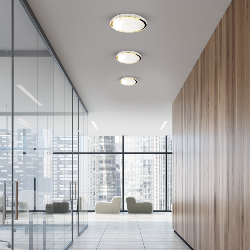 Iluminação de teto LED com regulação LAYLA LED/33W/230V 3000/4000/6000K dourado + controlo remoto