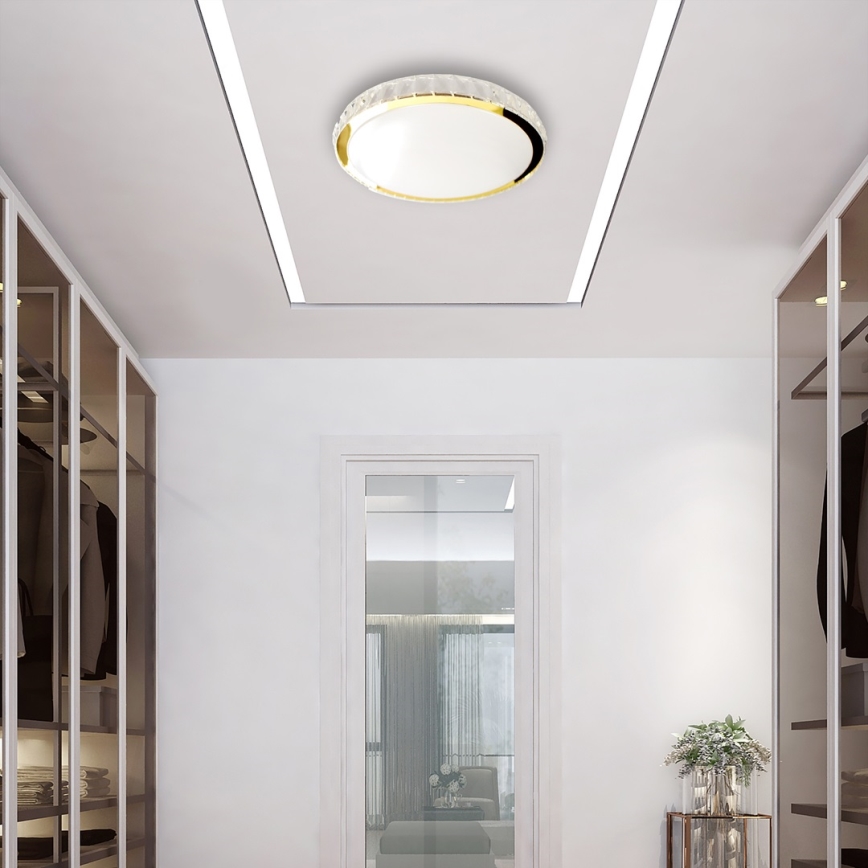 Iluminação de teto LED com regulação LAYLA LED/50W/230V 3000/4000/6000K dourado + controlo remoto