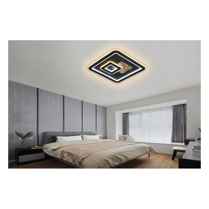 Iluminação de teto LED com regulação LED/110W/230V 3000-6500K preto + controlo remoto