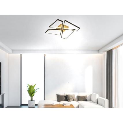 Iluminação de teto LED com regulação LED/115W/230V 3000-6500K castanho/preto + comando