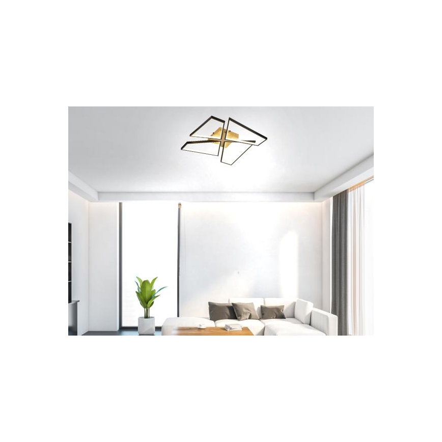 Iluminação de teto LED com regulação LED/115W/230V 3000-6500K castanho/preto + comando