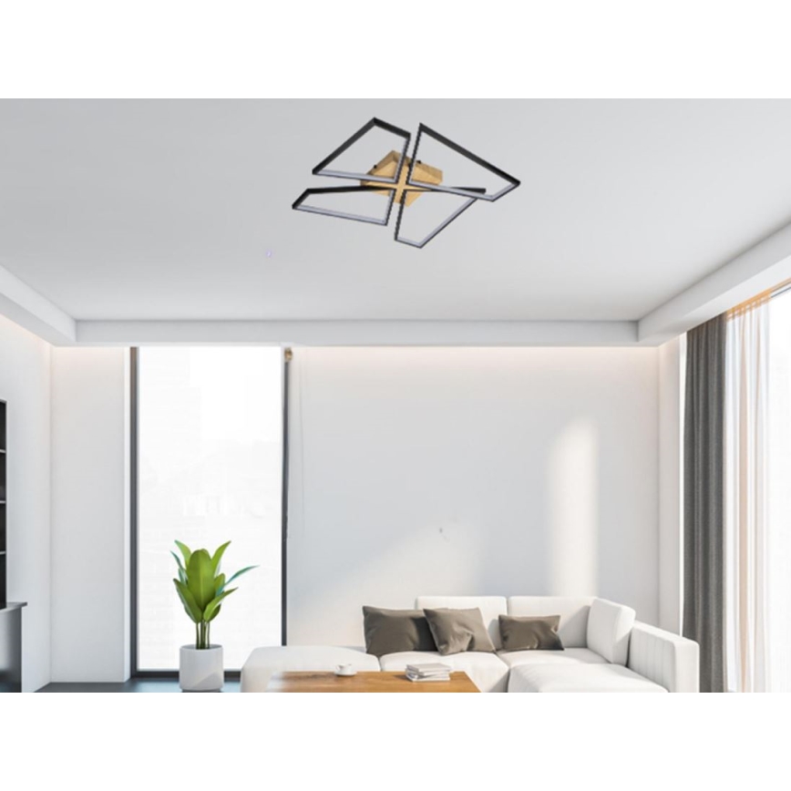 Iluminação de teto LED com regulação LED/115W/230V 3000-6500K castanho/preto + comando