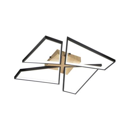 Iluminação de teto LED com regulação LED/115W/230V 3000-6500K castanho/preto + comando