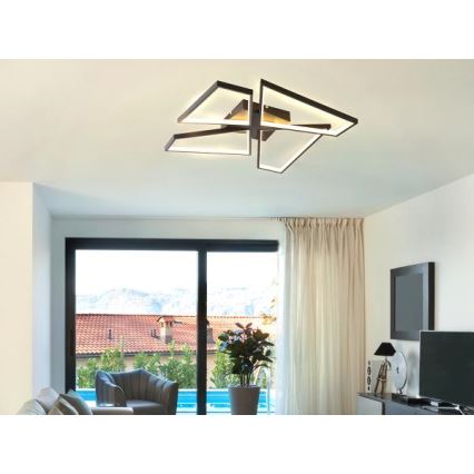 Iluminação de teto LED com regulação LED/115W/230V 3000-6500K preto + comando