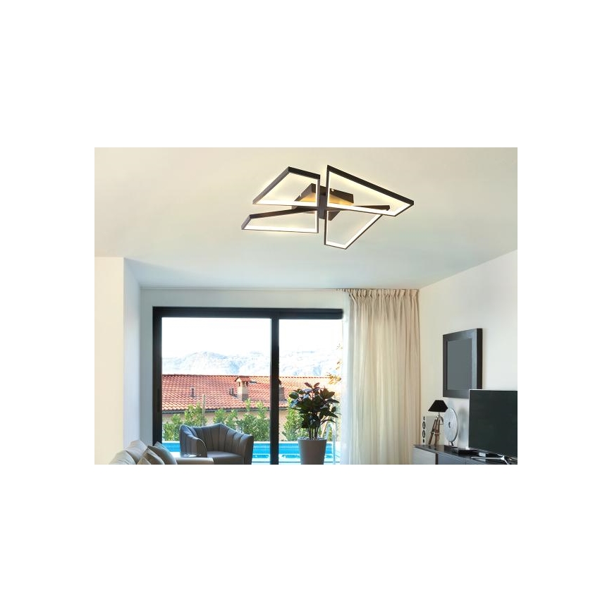 Iluminação de teto LED com regulação LED/115W/230V 3000-6500K preto + comando