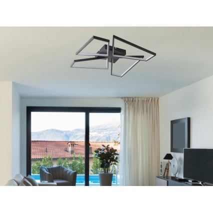 Iluminação de teto LED com regulação LED/115W/230V 3000-6500K preto + comando