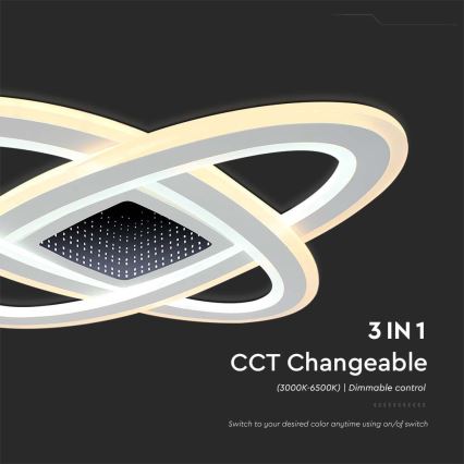 Iluminação de teto LED com regulação LED/130W/230V 3000-6500K + controlo remoto