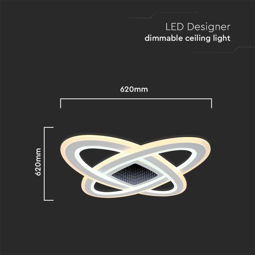 Iluminação de teto LED com regulação LED/130W/230V 3000-6500K + controlo remoto