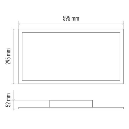 Iluminação de teto LED com regulação LED/25W/230V + controlo remoto retângulo 2700K-6500K