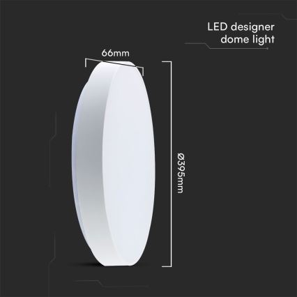 Iluminação de teto LED com regulação LED/40W/230V 3000-6500K 39,5 cm branco + comando