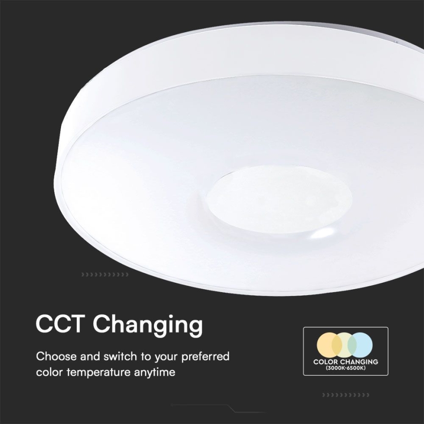 Iluminação de teto LED com regulação LED/40W/230V 3000-6500K 39 cm branco + comando