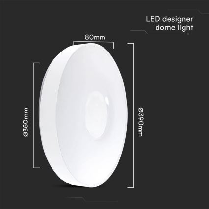 Iluminação de teto LED com regulação LED/40W/230V 3000-6500K 39 cm branco + comando