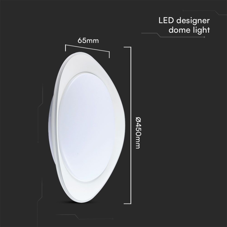 Iluminação de teto LED com regulação LED/40W/230V 3000-6500K 45 cm branco + comando