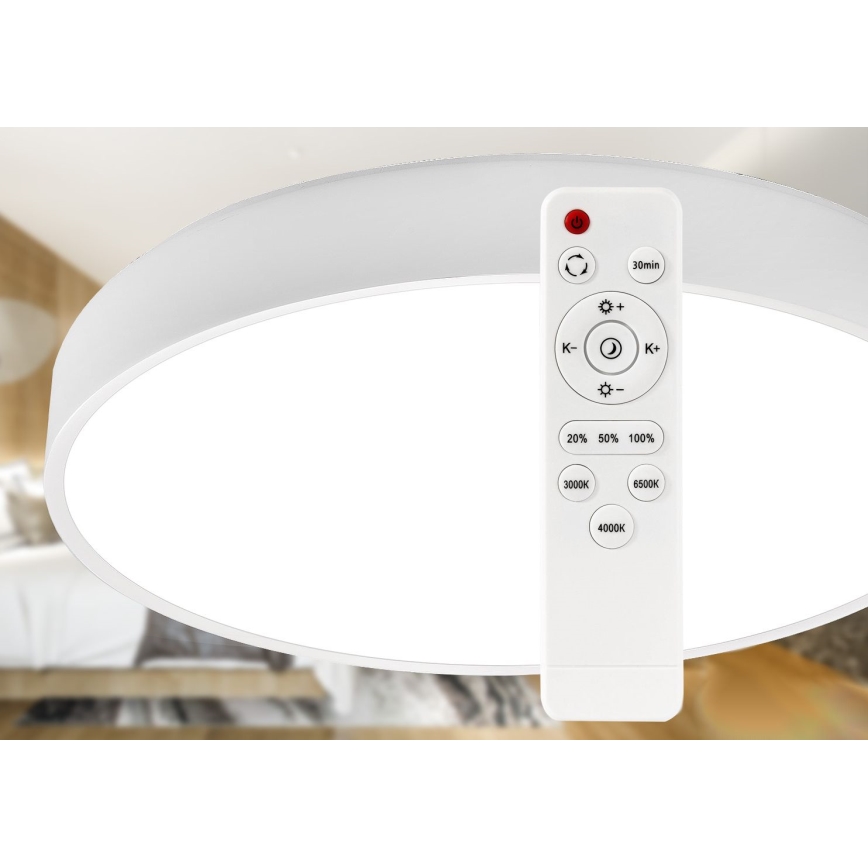 Iluminação de teto LED com regulação LED/40W/230V 3000-6500K diâmetro 40 cm branco + comando