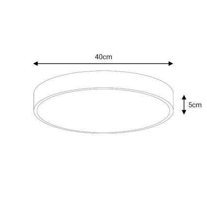 Iluminação de teto LED com regulação LED/40W/230V 3000-6500K diâmetro 40 cm branco + comando