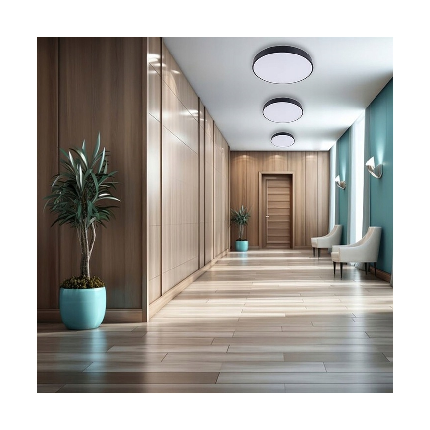 Iluminação de teto LED com regulação LED/40W/230V 3000-6500K diâmetro 40 cm preto + comando