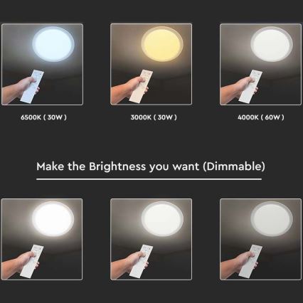 Iluminação de teto LED com regulação LED/40W/230V 3000K/4000K/6500K diâmetro 56,5 cm + comando