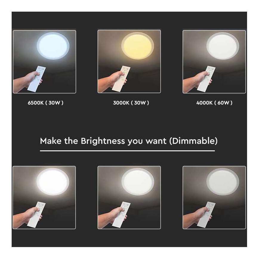 Iluminação de teto LED com regulação LED/40W/230V 3000K/4000K/6500K diâmetro 56,5 cm + comando