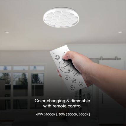 Iluminação de teto LED com regulação LED/60W/230V 3000/4000/6500K + comando