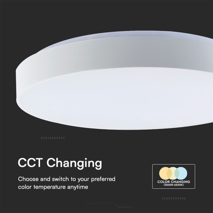 Iluminação de teto LED com regulação LED/60W/230V 3000-6500K 49,5 cm branco + comando