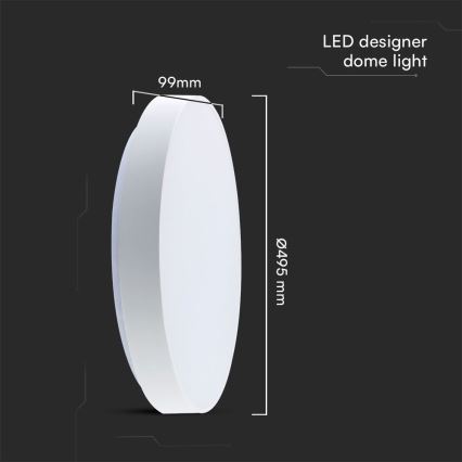 Iluminação de teto LED com regulação LED/60W/230V 3000-6500K 49,5 cm branco + comando