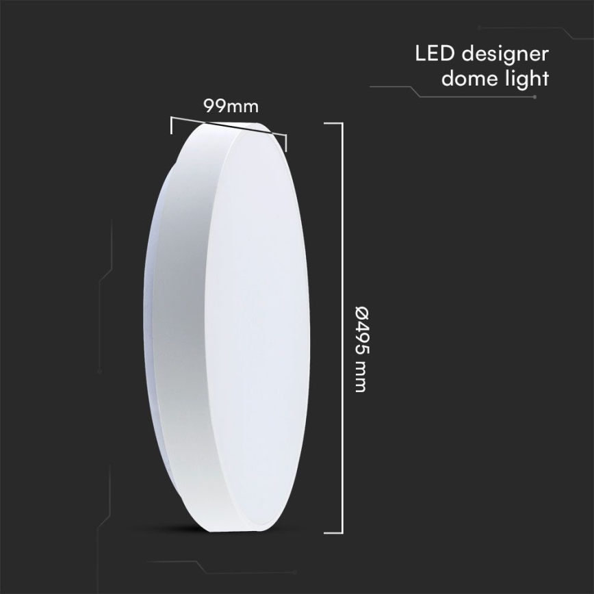 Iluminação de teto LED com regulação LED/60W/230V 3000-6500K 49,5 cm branco + comando