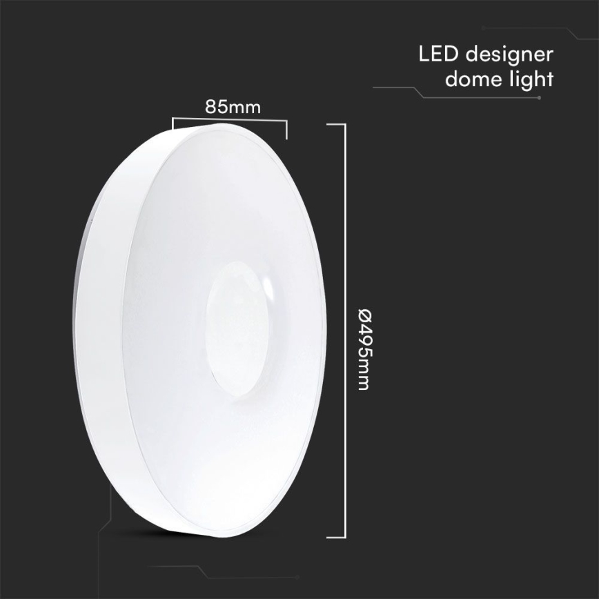 Iluminação de teto LED com regulação LED/60W/230V 3000-6500K 49,5 cm branco + comando