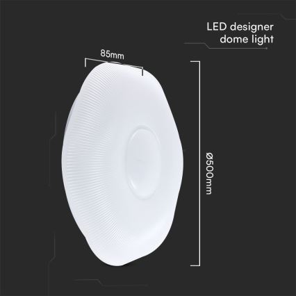 Iluminação de teto LED com regulação LED/60W/230V 3000-6500K 50 cm branco + comando
