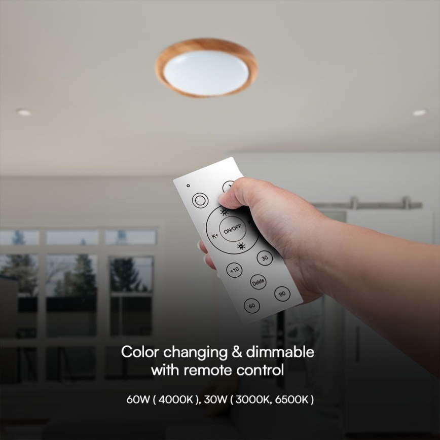 Iluminação de teto LED com regulação LED/60W/230V 3000-6500K + comando