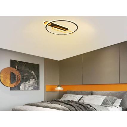 Iluminação de teto LED com regulação LED/60W/230V 3000-6500K preto + comando
