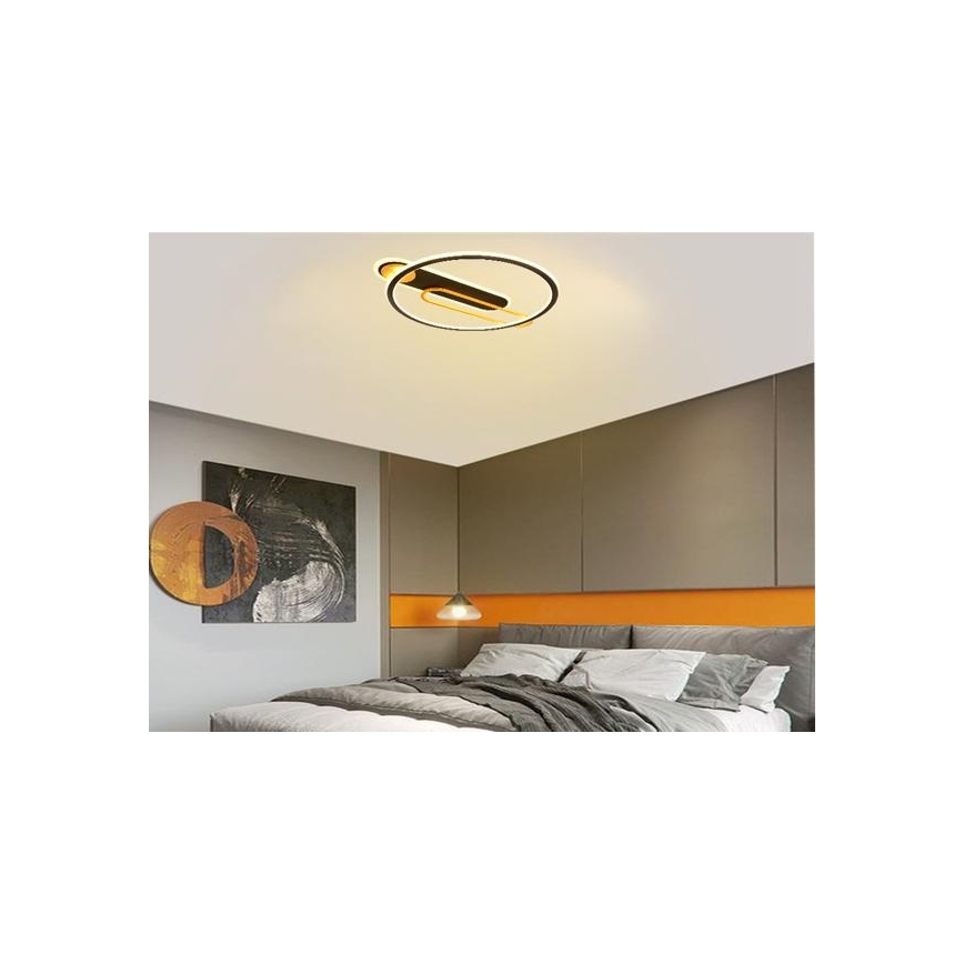 Iluminação de teto LED com regulação LED/60W/230V 3000-6500K preto + comando