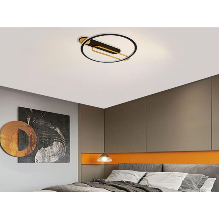 Iluminação de teto LED com regulação LED/60W/230V 3000-6500K preto + comando
