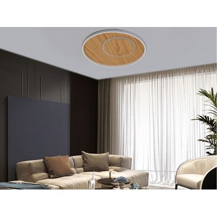 Iluminação de teto LED com regulação LED/65W/230V 3000-6500K castanho + comando