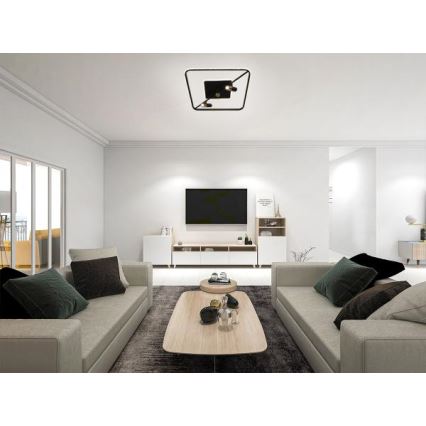 Iluminação de teto LED com regulação LED/70W/230V 3000-6500K preto + comando