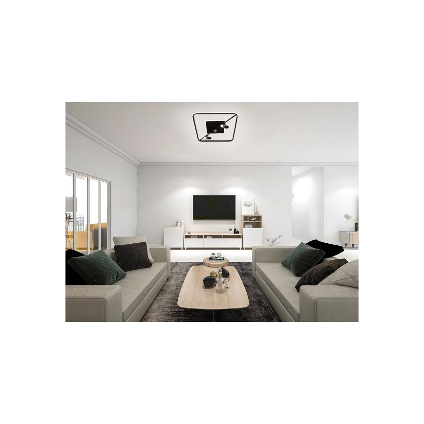 Iluminação de teto LED com regulação LED/70W/230V 3000-6500K preto + comando