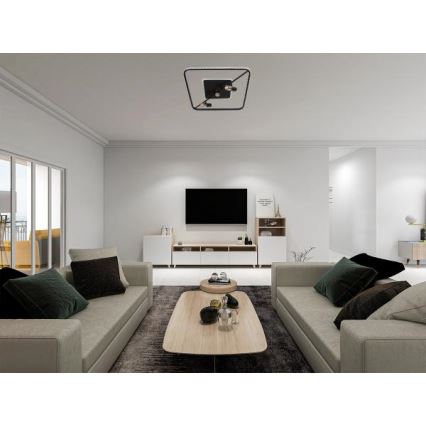 Iluminação de teto LED com regulação LED/70W/230V 3000-6500K preto + comando