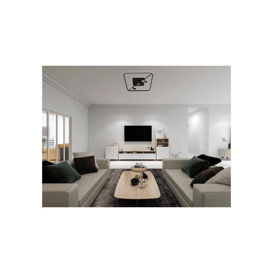 Iluminação de teto LED com regulação LED/70W/230V 3000-6500K preto + comando
