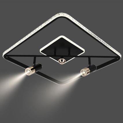 Iluminação de teto LED com regulação LED/70W/230V 3000-6500K preto + comando