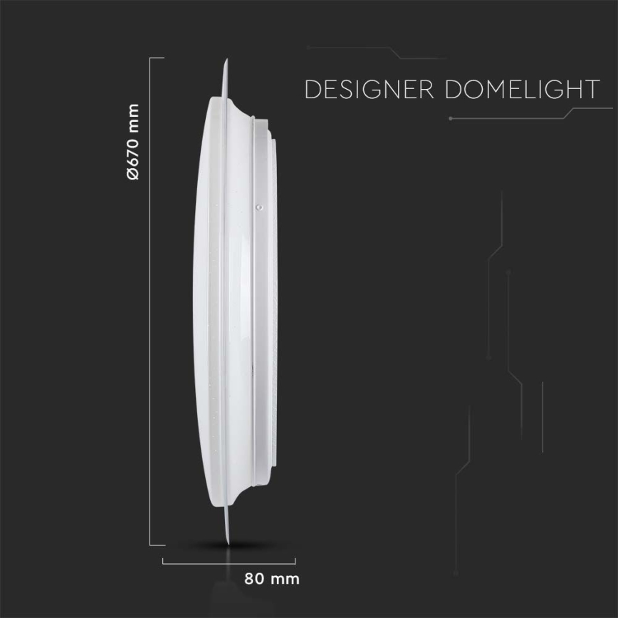 Iluminação de teto LED com regulação LED/72W/230V 3000-6500K diâmetro 67 cm branco + comando
