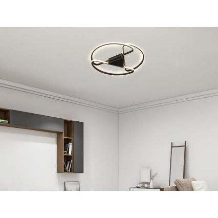 Iluminação de teto LED com regulação LED/75W/230V 3000-6500K preto + comando