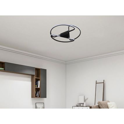Iluminação de teto LED com regulação LED/75W/230V 3000-6500K preto + comando