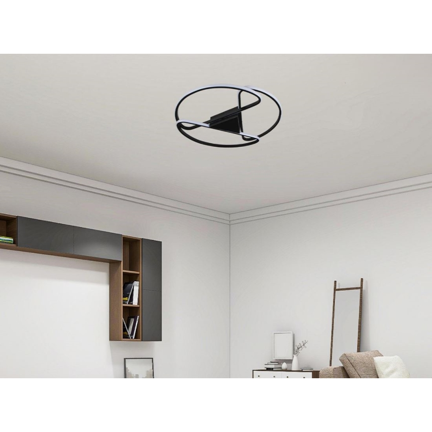 Iluminação de teto LED com regulação LED/75W/230V 3000-6500K preto + comando