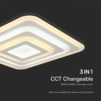 Iluminação de teto LED com regulação LED/77W/230V 3000-6500K + comando
