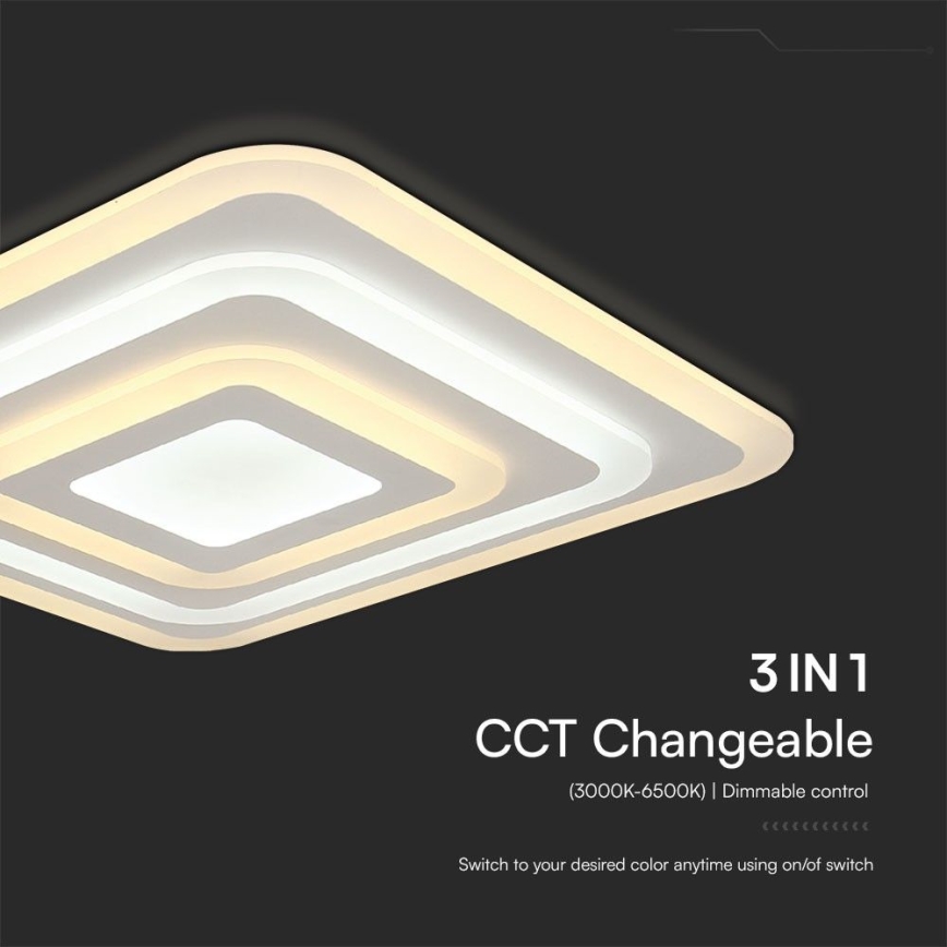 Iluminação de teto LED com regulação LED/77W/230V 3000-6500K + comando
