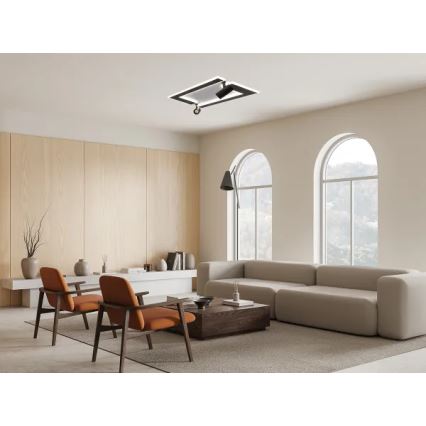 Iluminação de teto LED com regulação LED/80W/230V 3000-6500K preto + comando