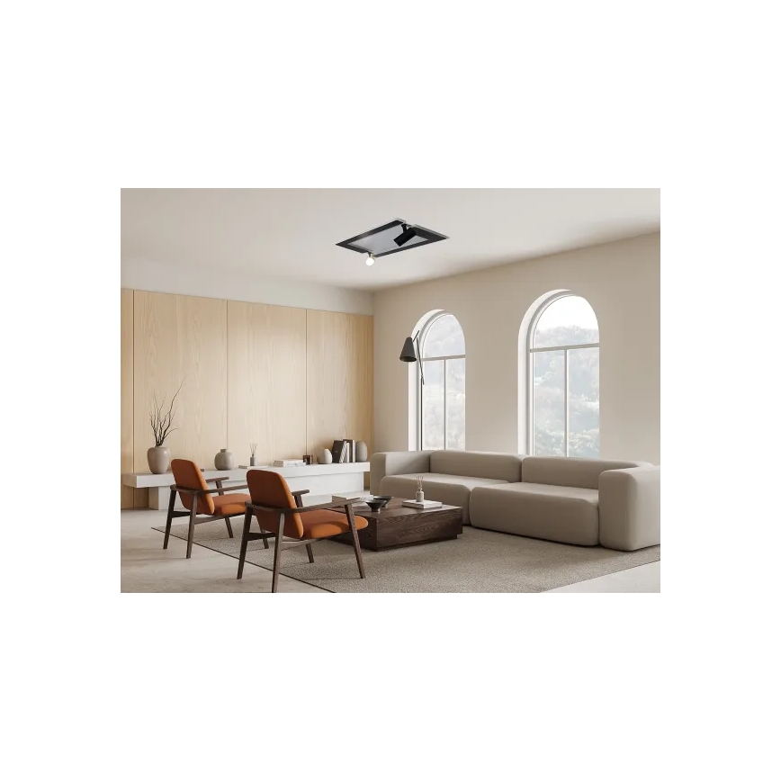 Iluminação de teto LED com regulação LED/80W/230V 3000-6500K preto + comando