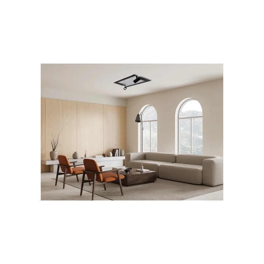Iluminação de teto LED com regulação LED/80W/230V 3000-6500K preto + comando
