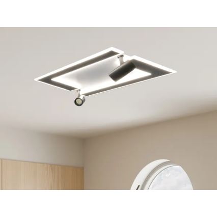 Iluminação de teto LED com regulação LED/80W/230V 3000-6500K preto + comando