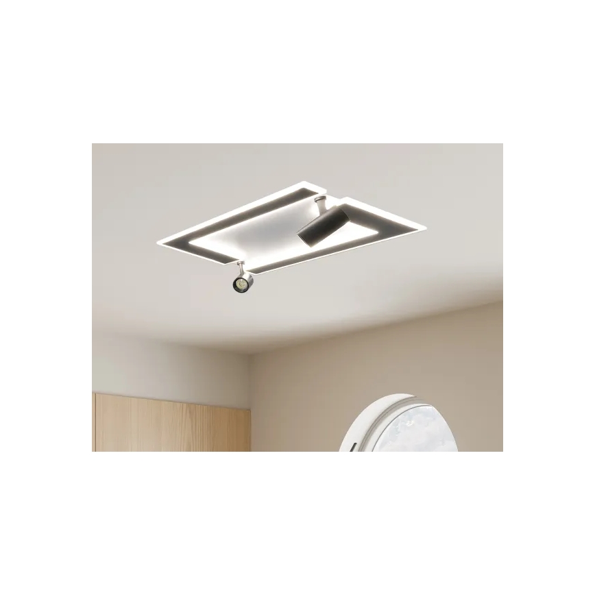 Iluminação de teto LED com regulação LED/80W/230V 3000-6500K preto + comando